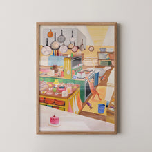 Carica l'immagine nel visualizzatore di Gallery, DasBrooklyn - Stampa Artistica A3 Un Gatto in Cucina
