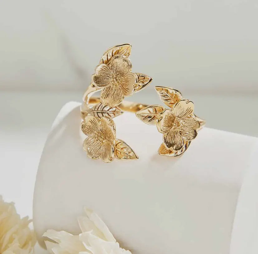 Anello Triplo Fiore Bronzo