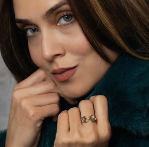 Anello Fiore Doppio Bronzo