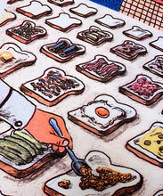 Carica l'immagine nel visualizzatore di Gallery, KIBLIND Atelier - David Huang - Se aprissi un ristorante di toast - Stampa - Illustrazione
