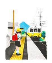Carica l'immagine nel visualizzatore di Gallery, KIBLIND Atelier - Goo Ltd - Sul treno diretto a Amanohashidate - Stampa - Illustrazione
