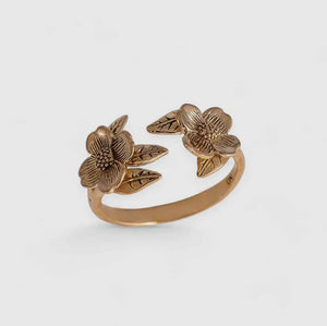 Anello Fiore Doppio Bronzo