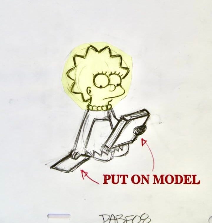 The Simpsons - Lisa Simpson - Disegno di produzione originale con certificato di autenticità
