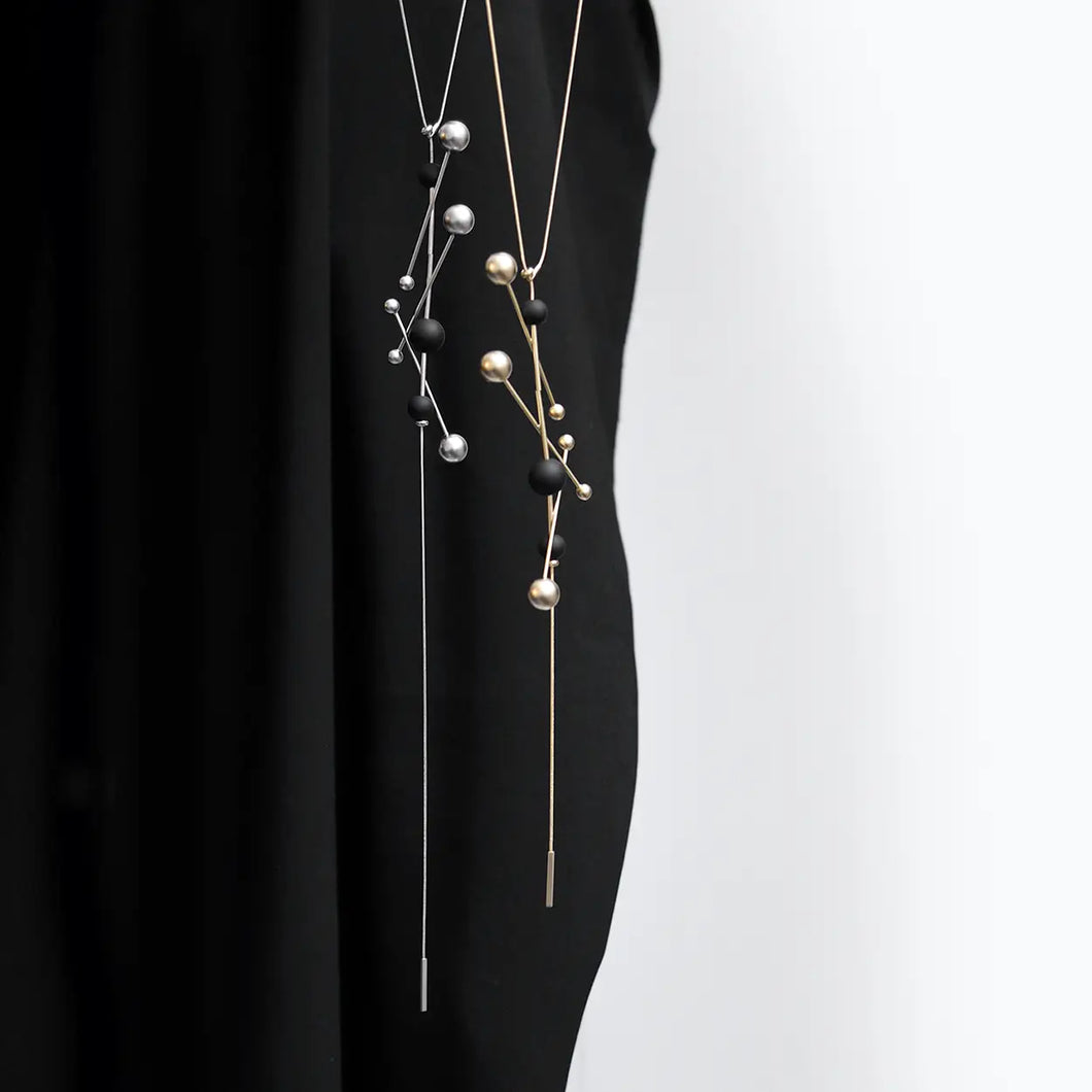 Collana Aria Lariat Oro e Nero