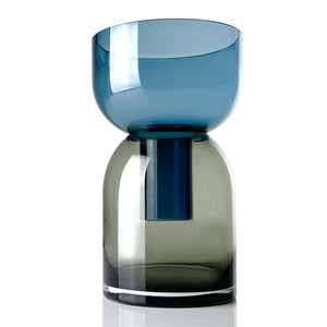 Flip Vase Large Blu e Grigio - Vaso Vetro