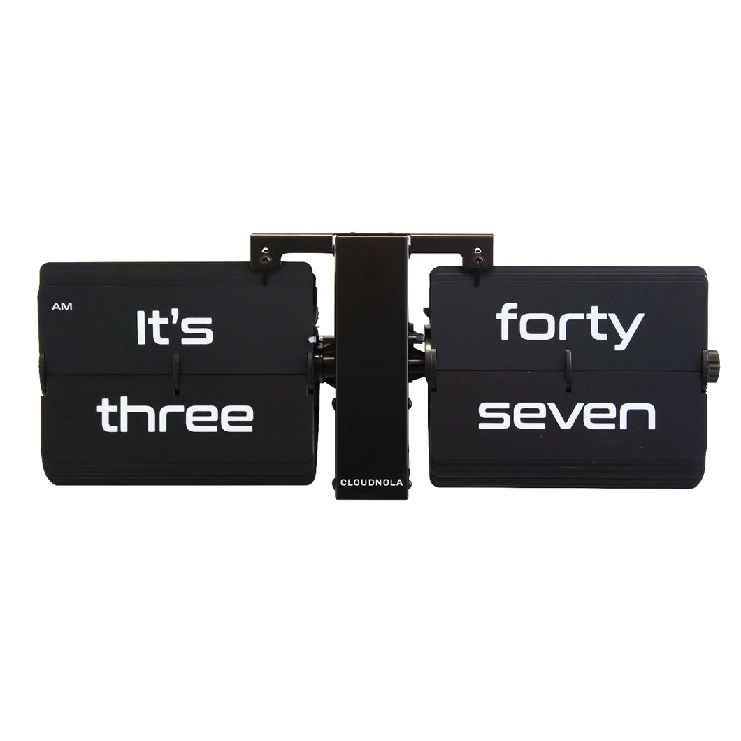Flipping Out Clock Text - Orologio Nero Flip
