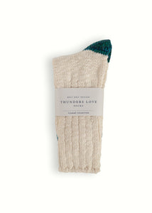 Thunders Love Flammé Collection Raw White & Turquoise Socks - Calzini